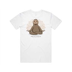 Philoslothical Funny T-Shirt Tee Top Gift Hot Yoga Sloth Meditate Meditation