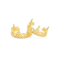 Disney Princess Crown Open Rings Gold Silver Plated Adjustable Ring Cute Finger Accessories For Girl