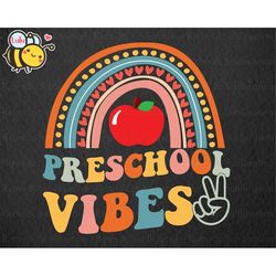 Preschool Vibes Rainbow Svg, First Day Of School Svg, Back To School Svg, Preschool Svg, Boho Rainbow Svg File for Cricu
