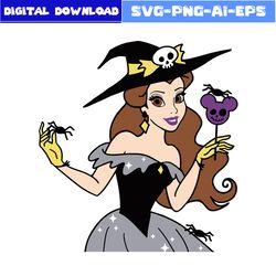 Belle Princess Halloween Svg, Beauty and The Beast Svg, Belle Svg, Disney Svg, Halloween Svg, Png Eps File