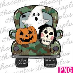 Halloween png, Halloween camo truck PNG, Halloween sublimation, spooky season PNG, Trick or Treat PNG, pumpkin clipart,