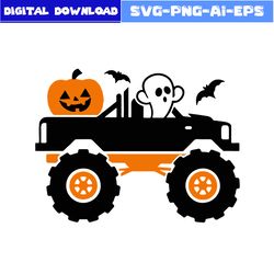 Boo Truck Halloween Svg, Truck Halloween Svg, Pumpkin Svg, Ghost Svg, Halloween Svg, Png Eps Dxf File