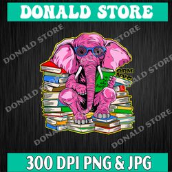 OPM NYC Png, Pink Elephant Png, Books Png, PNG High Quality, PNG, Digital Download