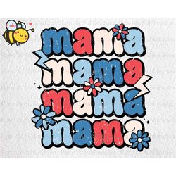 Retro American Mama Png for 4th Of July Png, Independence Day Png, America Patriotic Png, Retro Fourth Of July Png for S