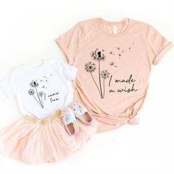 Mommy And Me Outfits Mummy And Baby Matching Shirt, I Made A Wish I Came True Wishes,Funny New Mom Gift, First Mother's