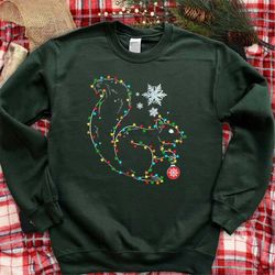Christmas Squirrel Shirt, Squirrel Light String SnowFlakes Shirt, Xmas Squirrels Lovers Shirt