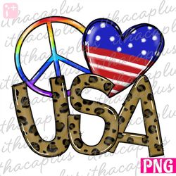 Fourth of july sublimation, 4th of July png, clipart, printable, America sublimation, leopard USA  png, peace love USA p