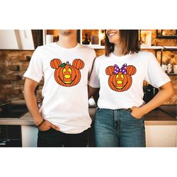 Disney Minnie Mickey Pumpkin Halloween Couple Shirt, Disney Couple Shirt, Halloween Shirts, Disney Halloween Shirt, Mick