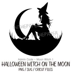 Halloween Witch on the Moon