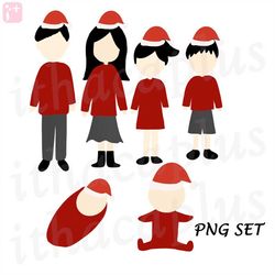 Christmas Stick Figure Family PNG for sublimation - Christmas Stick Figure Clipart, Family Members png, Family clipart,