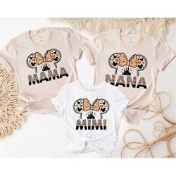 Disney Minnie Leopard Mama Nana Midi Shirt, Mom Grandma Daughter Mama Shirt, Matching Shirt, Mothers Day Gift, Birthday