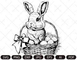 Easter Bunny SVG, Happy Easter svg, Spring svg, Rabbit SVG Cut file, Flower Bunny svg, Animal Face svg,Bunny in basket,