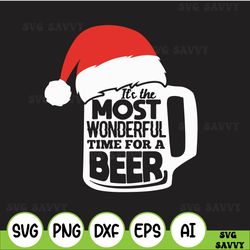 It'S The Most Wonderful Time For A Beer Christmas Funny Xmas Premium Svg