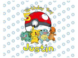 Customized Birthday Boy Svg Png, Pokemon Game Svg, Pikachu Lover Kid Gift Svg, Game Lover Boy Svg, Cute Gift