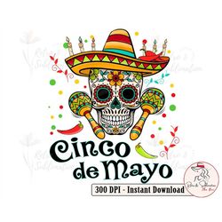 Cinco De Mayo Png, Sugar Skull Png, Let's Fiesta Png, Taco Tuesday Party, Fiesta Squad Heat Press, Mexican Party Sombrer