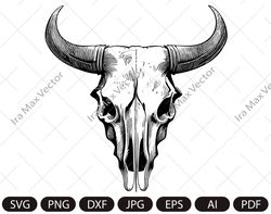 Cow Skull SVG , Bull Skull SVG, Mystical svg, Crescent Moon svg, Cow Skull png, Southwest SVG, Boho svg, Longhorn svg