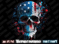 american flag skull sublimation png design
