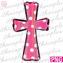 Watercolor Cross PNG, colorful cross printable, Cross sublimation, Cross Clipart, colorful cross printable, Pink polka d