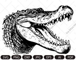Crocodile SVG, Alligator Svg, Crocodile Clipart, Crocodile detaled,Crocodile Cut Files, Crocodile head svg, Crocodile fa