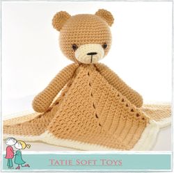 Crochet  Patterns  Toys Lovey Blanket Bear Security Blanket Teddy Downloadable PDF, English