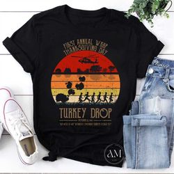 First Annual WKRP Thanksgiving Day Turkey Drop Vintage T-Shirt, Thanksgiving Day Shirt, For Thanksgiving Day Shirt, Turk