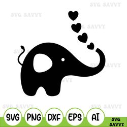 Love elephant with hearts valentines day Svg, printing design