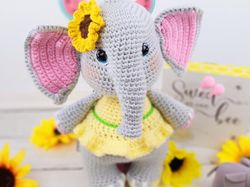 Crochet  Patterns  Toys Sunny the Elephant Downloadable PDF, English