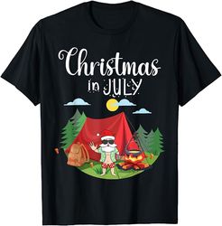 Santa Claus Camping Merry Christmas In July Day To Me Camper T-Shirt