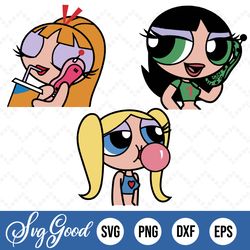 Powerpuff Girls Z svg, Powerpuff Girls cricut, Powerpuff Girls silhouette svg, Powerpuff clipart, Bubbles powerpuff svg