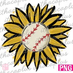 sunflower Baseball png, Baseball Sublimation, Baseball Clipart, Baseball digital, Baseball printable, sport team, floral