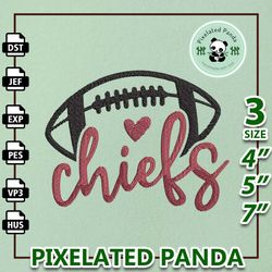 Chiefs Football Logo Embroidery Design, NFL Kansas City Chiefs Football Logo Embroidery Design, Famous Football Team Emb