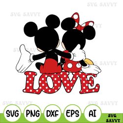 Disney Valentines Mickey Minnie Love Hug Cute Svg