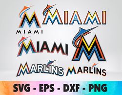 Miami Marlins logo, bundle logo, svg, png, eps, dxf