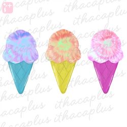 Watercolor Tie dye ice cream png, Summer PNG, Tie dye ice cream printable, ice cream clipart, ice cream sublimation, col