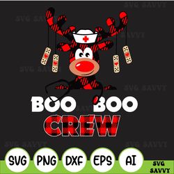 Christmas Boo Boo Crew Svg, Plaid Reindeer Png, Nurse Christmas Svg, Nurse Crew Svg, Instant Download, Ready To Press