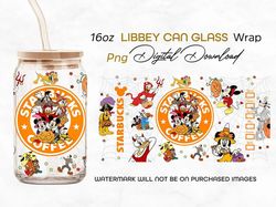 Mickey & Friends Halloween Libbey 16 oz Snacks Design, Trick or Treat 16oz Tumbler Full Wrap, Spooky Vibes, Mickey Boo B