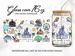 Magic Castle Tumbler Wrap, 16oz Libbey Can Glass, Cartoon tumbler wrap, magic kingdom, magic can glass,happiest place ca