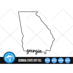 Georgia Outline with Text SVG Files | Georgia Cut Files | United States of America Vector Files | Georgia Vector | Georg