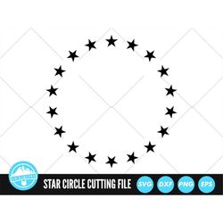 Star Circle SVG Files | Star Wreath Cut Files | Patriotic Star Circle Vector Files | Star Circle Vector | Star Circle Cl