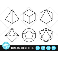 Polyhedral Dice Set SVG | Dice Bundle SVG | Polyhedron Dice | D4 | D6 | D8 | D10 | D12 | D20 | Dice png dxf eps svg Vect