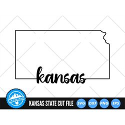 Kansas Outline with Text SVG Files | Kansas Cut Files | United States of America Vector Files | Kansas Vector | Kansas M