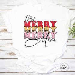 Very Merry Merry Merry Mama Leopard Vintage T-Shirt, Christmas Mom Sweatshirt, Funny Christmas Gift For Mom, Funny Chris