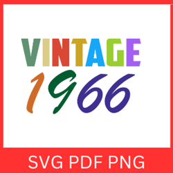 Vintage 1966 Retro Svg|VINTAGE 1966 SVG DESIGN |Vintage 1966 Sublimation Designs|Printable Art |Digital Download