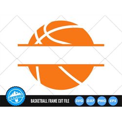 basketball frame svg files | basketball monogram cut files | basketball split name frame vector | basketball vector | ba