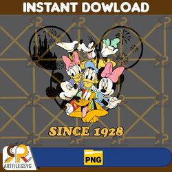 Mickey & Co Est 1928 Png Cute Mickey And Friends Png, Retro Family Mickey and Mouse Png, Mickey Mouse Png