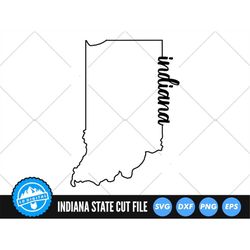 Indiana Outline with Text SVG Files | Indiana Cut Files | United States of America Vector Files | Indiana Vector | India