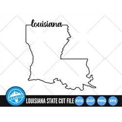 Louisiana Outline with Text SVG Files | Louisiana Cut Files | United States of America Vector Files | Louisiana Vector |