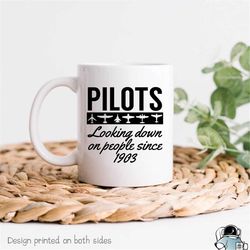 Pilot Coffee Mug, Pilot Mug, Pilot Gift, Flying Mug, Pilots Looking Down, Flying Pilot Mug, Aviation Mug, Aviation Coffe