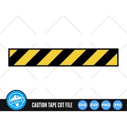 Caution Tape SVG Files | Yellow Tape Cut Files | Black and Yellow Tape Vector Files | Construction Vector | Caution Tape