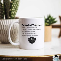 Bearded Teacher Mug Teacher Gift Gifts For Teacher  Teacher Appreciation Gift Funny Teacher Shirt  Beard Mug Male Teache